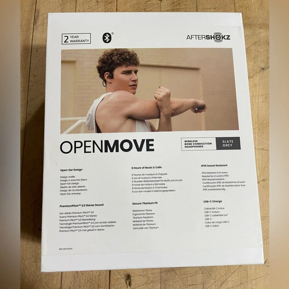 Aftershokz OpenMove Wireless Bone Conduction Headphones - Picture 2 of 3